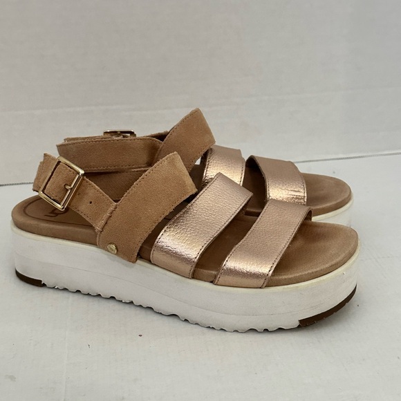 Women's UGG Braelynn Sandals rose gold Platform Sandals 6.5 - Picture 1 of 14